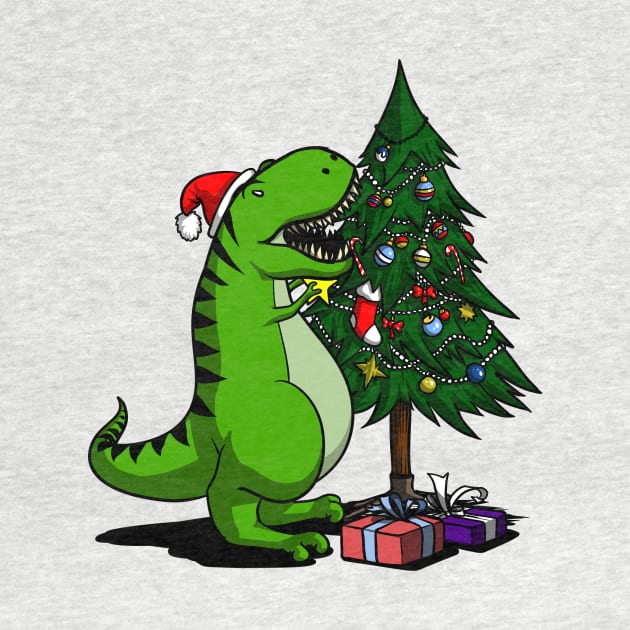 T-Rex Hates Christmas Tree Star Funny Dinosaur by underheaven